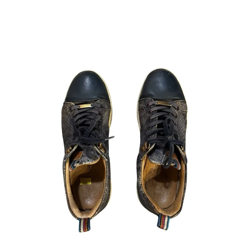 Royal Albartross The Sahara Sneaker Navy Blue‎ Size 7 Snake Print Leather
